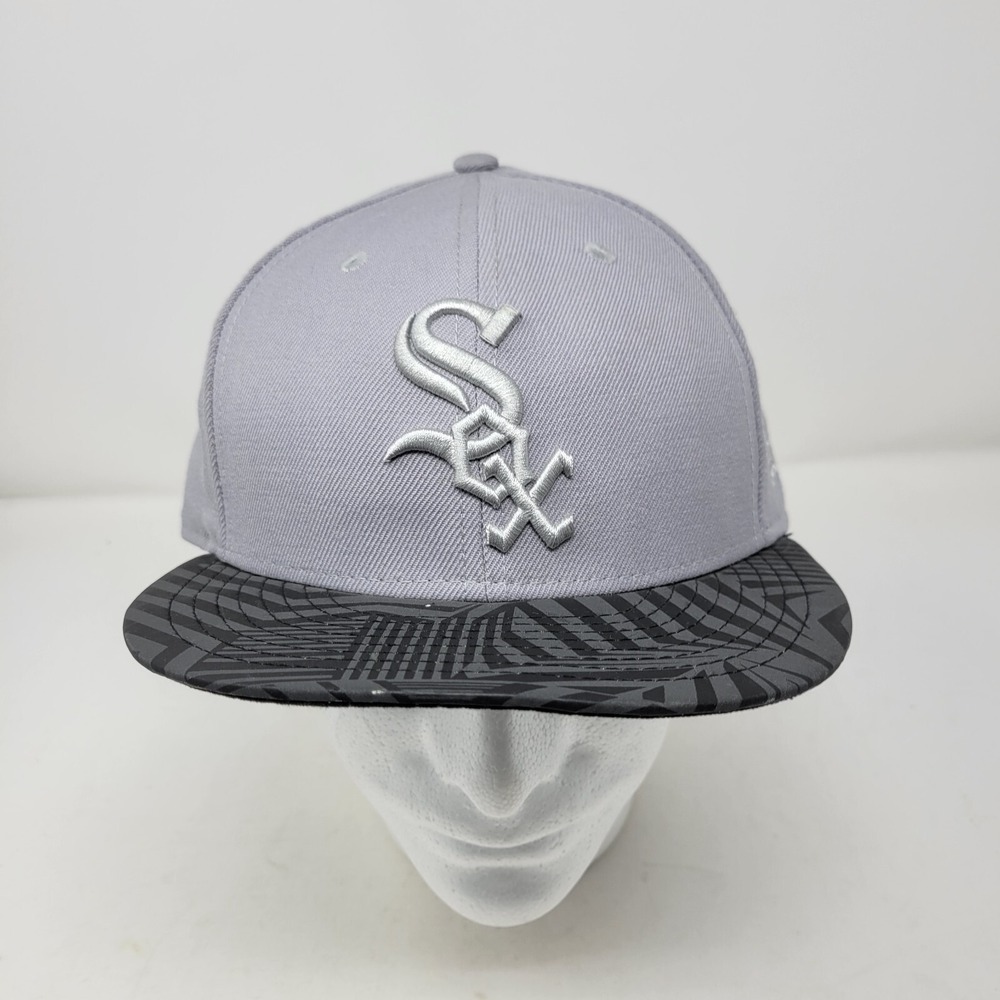 Chicago White Sox Hat Men 7.75 Fitted Cap Team Wool Grey Black Tribal Bill Adult